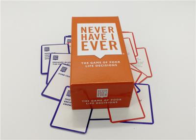 China Easy Playing Never Have I Ever Card Game Laminated Type 18.9*10.4*6.8cm for sale