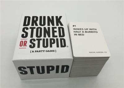 China Intellectual Taste Board Game Drunk Stoned Or Stupid Cards For Family / Friends for sale