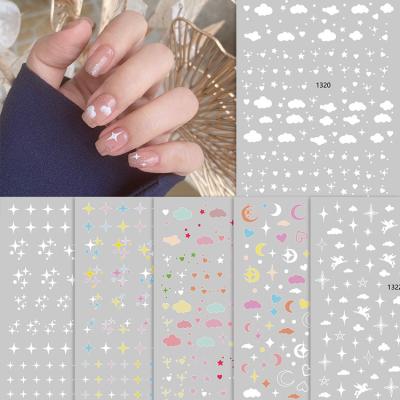 China Popular Nail Art Decoration 1317-1322 Waterproof+Eco-friendly Cute JOYFUL Cute Girl Nail Art 2021 Cloud Sticker Cloud Star Moon Sticker Nail Art Decoration 1317-1322 for sale