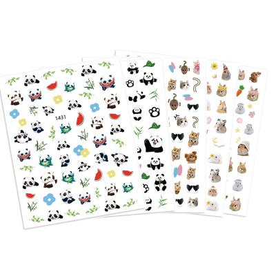 China 2021 New Design 3D Nail Sticker Happy Rabbit/Puppy Animal Nail Stickers Cute Kitten Girl Child Nail Stickers 1421-1426 for sale