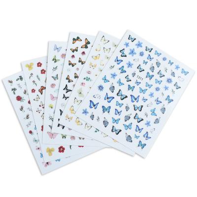 China Baroque HAPPY 1311-1316 Butterfly Flower Nail Decoration Butterfly Butterfly Nail Stickers New for sale