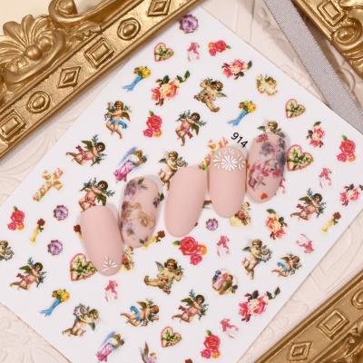 China 3D Cupid Angel Nail Decal, Wholesale HAPPY Waterproof+Eco-friendly New Jesus Virgin Mary Pattern Nail Sticker 913-918 for sale