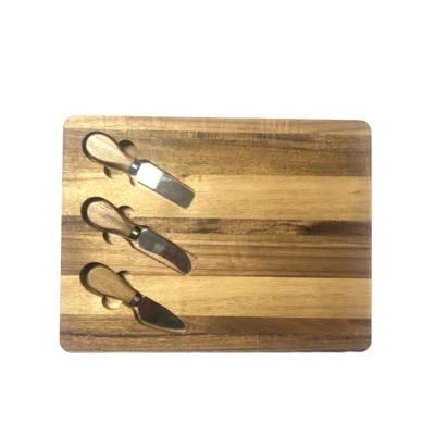 China Viable Custom Design Serving Board With Bamboo Cheese Board Set Of 3 Cheese Knives for sale