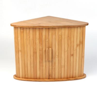 China Heatable Healthy Eco-friendly Corner Double Decker Bamboo Bread Bin Box for sale