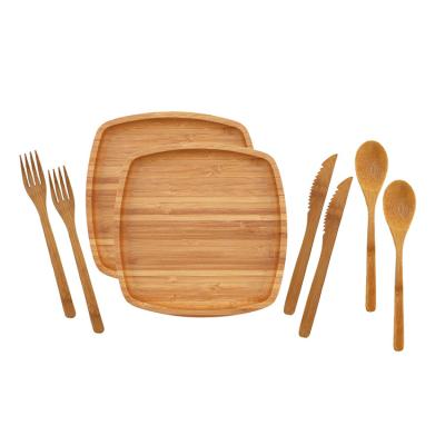 China Viable Healthy and Sustainable Portable Organic Bamboo Dinner Dishes for sale