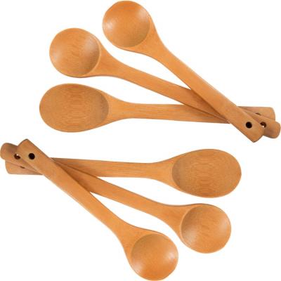 China Sustainable 6 Pieces Kitchen Cooking Long Bamboo Drum Spoon Set for sale