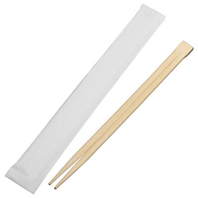 China Sustainable 9 Inch White Paper Packaging Wholesale Disposable Bamboo Chopsticks for sale