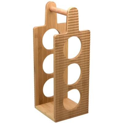 China Factory Sustainable Supply Natural Bamboo Wine Bottle Rack for sale