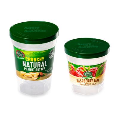 China Disposable Eco Friendly Brc Certificated 315mm 400mm Peanut Butter Cups Mini Plastic Containers For Peanut Butter IML Custom Logo Sauce Plastic Cup for sale