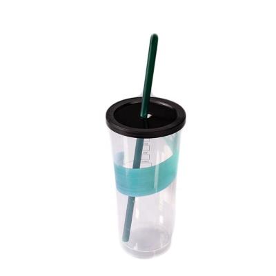 China Various Shapes And Sizes Cheap Durable Disposable Eco Logo Plastic IML Custom Packaging Straw Cup Beverage Cup Plastic Clear Reusable Cup With Straw for sale