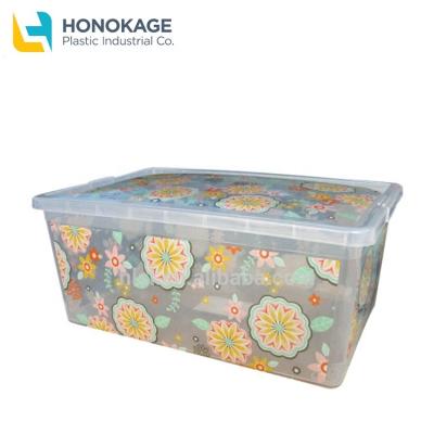 China Wholesale OEM Disposable Custom Logo Disposable Clear Packaging Plastic Storage Shoe Box Durable Eco Friendly Viable IML Printing With Lid for sale