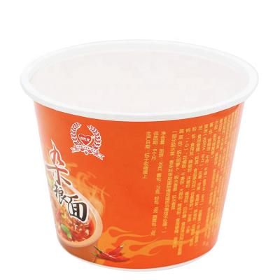 China Wholesale Disposable Round IML Disposable Eco Friendly Recyclable Custom Logo Container Plastic Noodle Bowl With Lid for sale