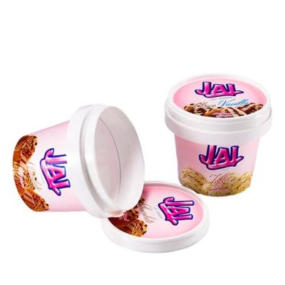 China Disposable /Eco Friendly /Recyclable /Durable /Microwavable IML Custom Printed Logo 4oz Round Cup 125ml Disposable Ice Cream Tub Plastic Packaging With Lid for sale