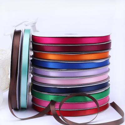 China Durable Polyester Double Side Satin Ribbon For Gift Box Packing Flower Wrapping DIY Wedding Decoration for sale