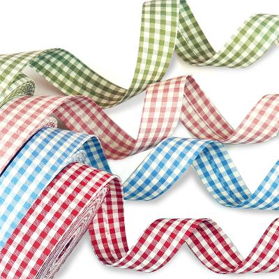 China Sustainable Buffalo Plaid Ribbon Christmas Wired Ribbon Polyester Webbing Nylon Webbing for sale