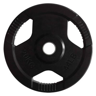 China Universal Black Rubber Coated Plates Gym Barbell 20kg Weight Plates for sale