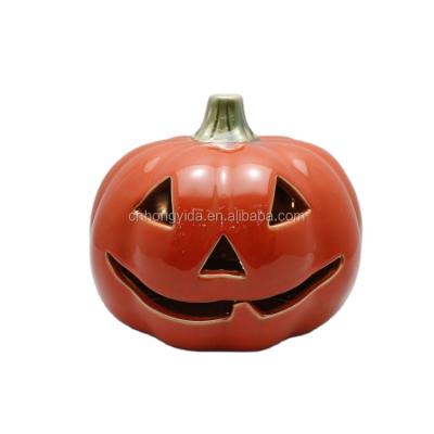 China New Design Decoration Tang Ceramic Halloween Pumpkin Tricolor Glazed House Decoration for sale