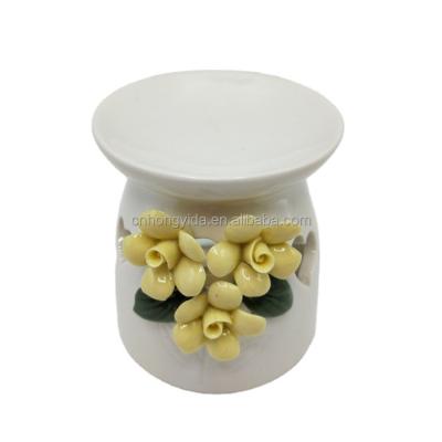 China Ceramic Oil Burner Valentine Flower Aroma Burner Censer for sale