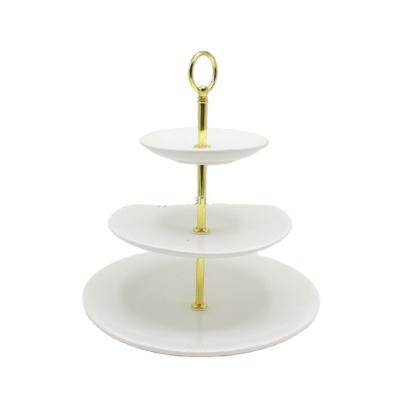 China Disposable Ceramic Cake Stand For Home 3 Layer Cake Stand for sale