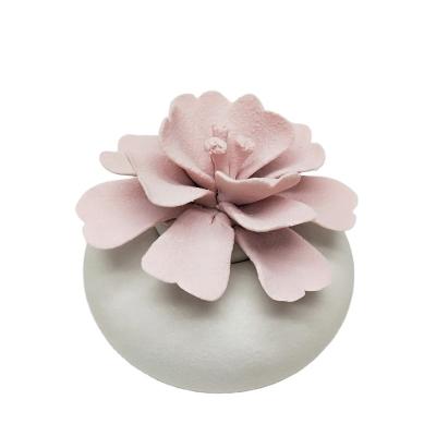 China Viable Handmade Flower Ceramic Aroma Oil Diffuser Home Decoration for sale