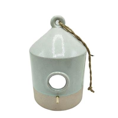 China Decorative Ceramic Bird Feeder House For Bird Life Sand Soil Aviary for sale