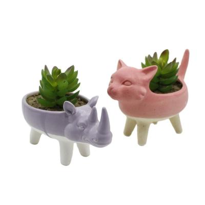 China 2018FASTION Cartoon PLANTS CERAMIC ANIMAL SUCCULENT POT HOME DECOR for sale