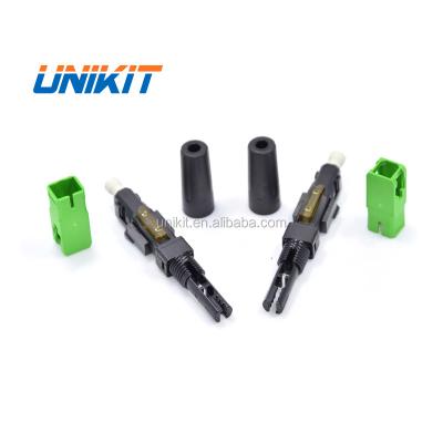 China FTTH High Performance UNIKIT Optical Passive Components Screw Type SC APC Field Assembly Fiber Optic Tail Quick Connector for sale