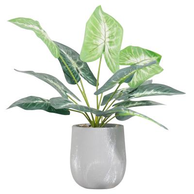 China Wholesale Europe Plastic Artificial Garden Leaf Plants In Ceramic Pot For Home Decoration for sale