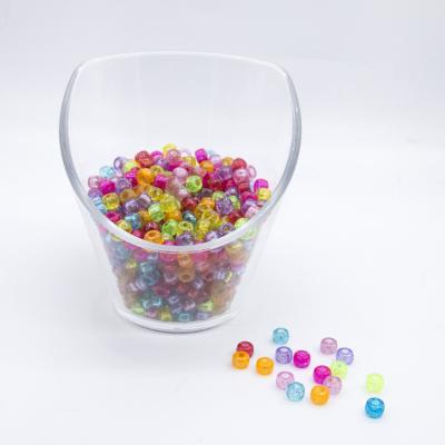 China Age 3+ For DIY Crafts Wholesale 6mm x 9mm Glitter Plastic Acrylic Beads for sale