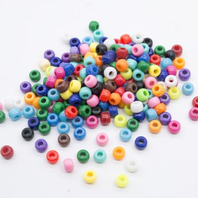 China Wholesale Age 3+ 6mm x 9mm Solid Color Loose Pony Plastic Acrylic Beads For DIY Crafts for sale