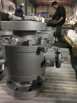 中国 600LB Trunnion Ball Valve with Soft Seat and Bleed Function 販売のため