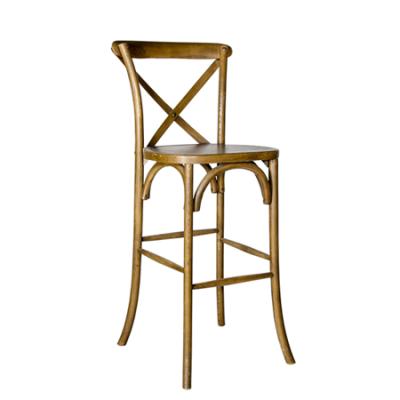 China Lucca X-Back Modern Antique Wooden Bar Stools for sale