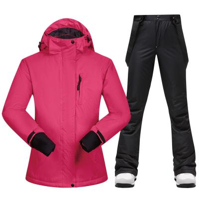 China Brands High Quality Breathable Set Women's Waterproof -30 Degree Warm Skiing And Snowboarding Jacket And Pants Winter Snowboarding Suit for sale