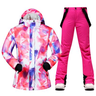 China New Ski Suit Women Waterproof Windproof Breathable Thick Warm Skiing And Snowboarding Jacket Pants Set Female Snow Suit Outdoor Use for sale