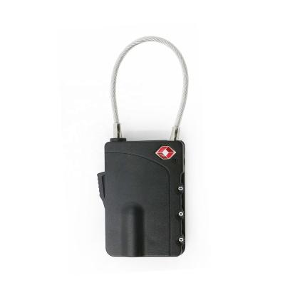 China Plastic tsa9219 the latest design high quality customs tsa007 wire rope lock travel security lock plastic backpack lock for sale