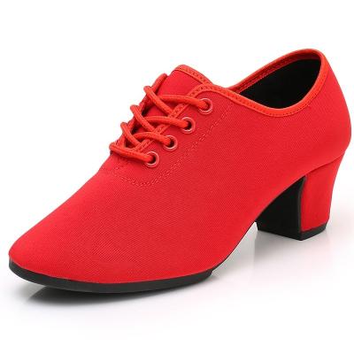 China Fashion Oxford Cloth Breathable/Soft/Comfortable Latin Dance Shoes for Girls Women, High Heel Dancing Shoes with 5cm for sale