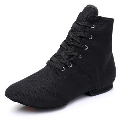 China Wholesale White Canvas Unique Classic Style Soft/Comfortable/Light High Slit Genuine Jazz Boots Jazz Dance Shoes Or Black for sale