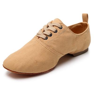 China Soft/Comfortable/Lightweight Women Adult Black Canvas Dancing Shoes Canvas Low Top Jazz Dance Shoes Practice Wear for sale