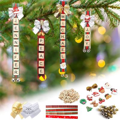 China Wooden Christmas Tree Ornaments 160pcs Christmas Set Combination Set Handmade DIY Christmas Tree Decoration for sale