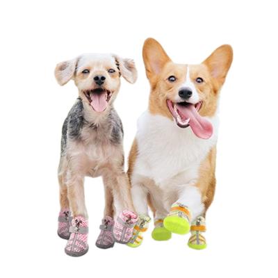 China Durable Waterproof Dogs Shoes With Adjustable Reflective Straps Sole Anti-Slip Outdoor Dog Shoes For Medium And Large Dogs for sale