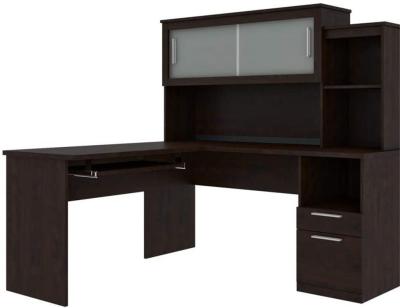 China Executive Office L-Shaped Desk with Pedestal and Hutch for sale