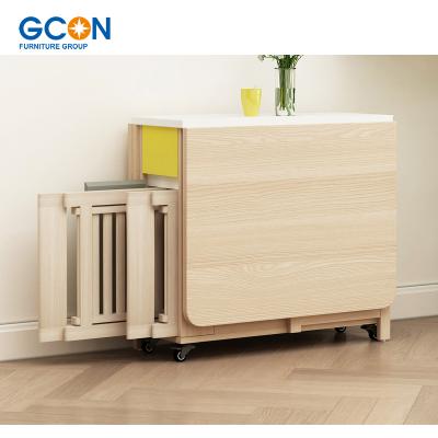 China GCON Hot Sale New Design Space Saving Modern Wooden Folding Dining Table for Home Furniture for sale