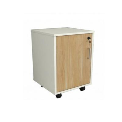 China movable wood vertical one door file cabinet with wheels for sale