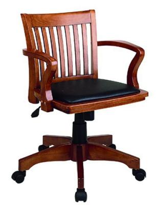 China Rolling Caster wooden Chair with Swivel Tilt in Rubber Wood for sale