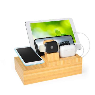 China home & Desktop USB-C 4 in 1 100W PD Wireless Convenient Bamboo Port Charger for Charging Type-C Camping Box Hub for sale