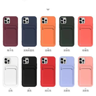 China New Arrival Shockproof Frosted Card Holder Phone Case For iPhone 12 XS XR TPU Card Case For iPhone Series for sale