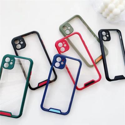 China shockproof & Fashion Phone Case Clear With Border In The Back For Samsung Galaxy A71 A51 A31 Case Border Color for sale