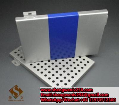 China Decorative perforated aluminum sheet metal panel hexagon shape powder coated grey color for sale