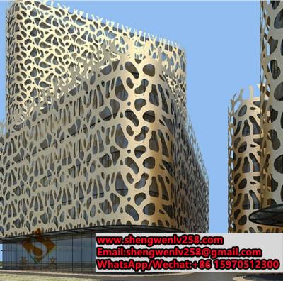 China Perforated Aluminium Facades Panel Wall Cladding Clad Panel Metal Exterior Curtain Walls Aluminum Veneer for sale