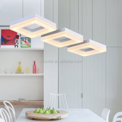 China Modern Modern Kitchen Island Chandelier With White Lighting Lamp Balcony Pendant Living Room Hang Square Pendant Light for sale